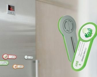 Магнит для холодильника, сообщающий об истечении срока хранения продуктов